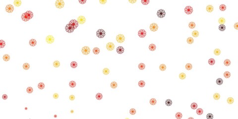 Light Red, Yellow vector natural artwork with flowers.