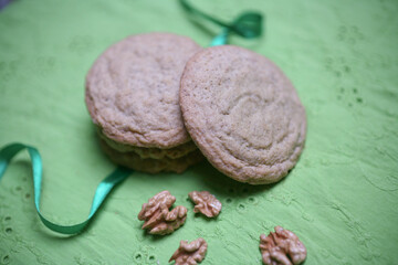 Home made cookies, biscuits with walnuts
