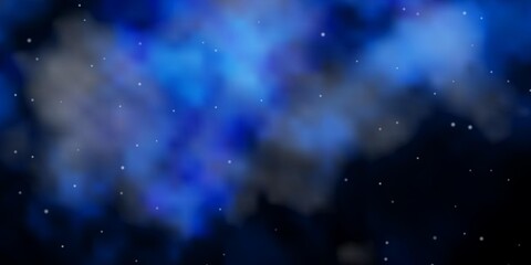 Obraz premium Dark BLUE vector background with colorful stars. Decorative illustration with stars on abstract template. Pattern for new year ad, booklets.