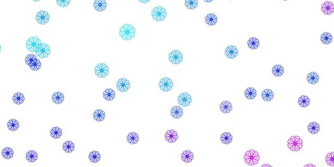 Light Pink, Blue vector natural artwork with flowers.