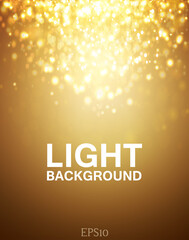 Lights on yellow background bokeh effect.