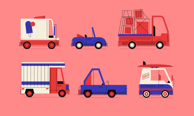 Naklejka premium set of trucks and cars