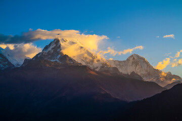 Fototapeta na wymiar Annapurna mountains from Poon Hill viewpoint, Nepal