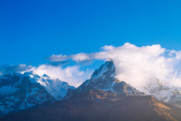 Obraz premium Annapurna mountains from Poon Hill viewpoint, Nepal