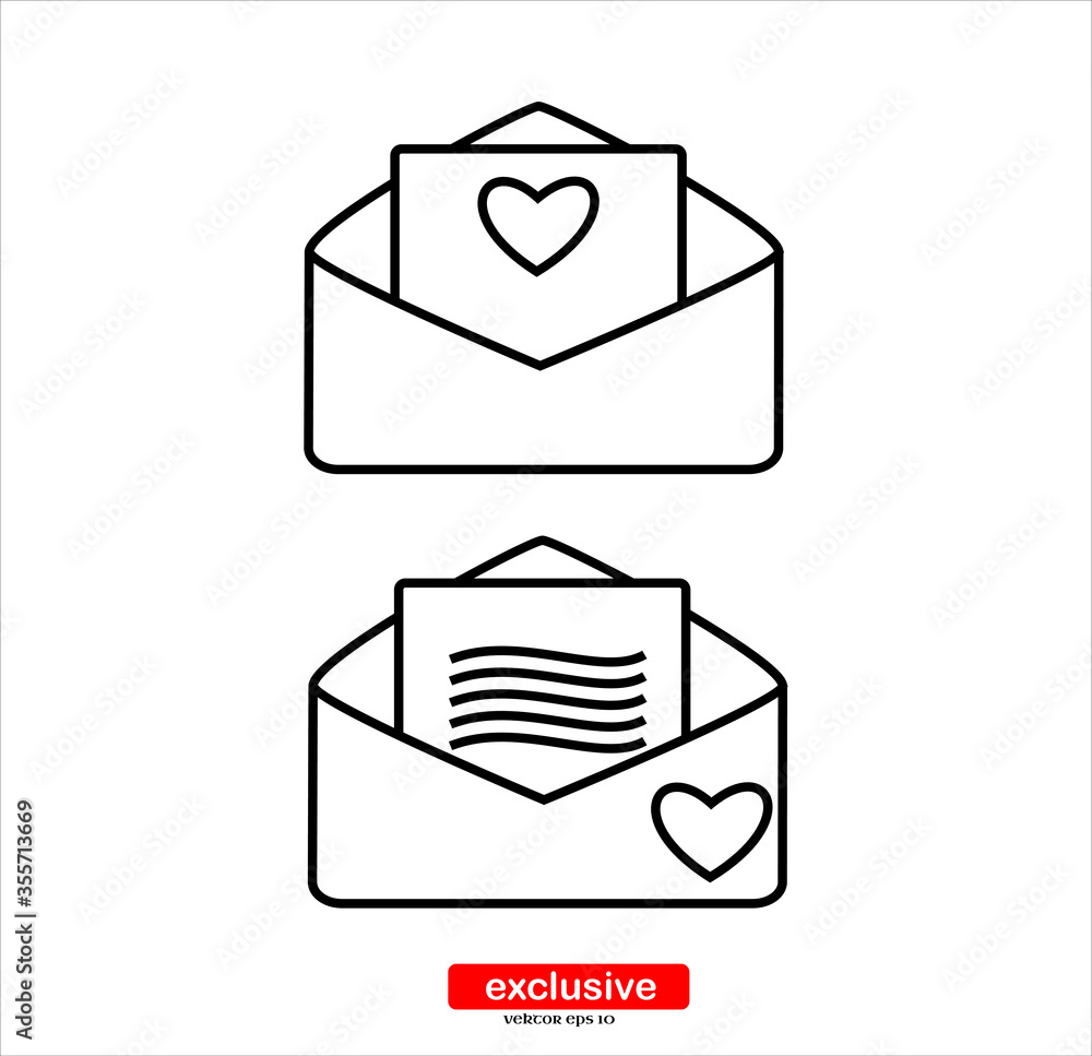 Poster christmas envelope with paper card icon.flat design style vector illustration for graphic and web de