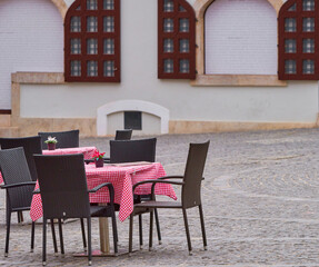 Open cafe in the center of Szentendre, Hungary