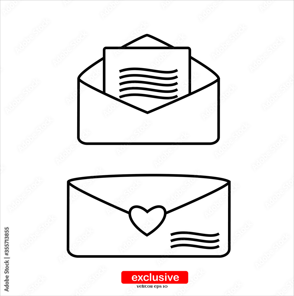 Poster christmas envelope with paper card icon.flat design style vector illustration for graphic and web de