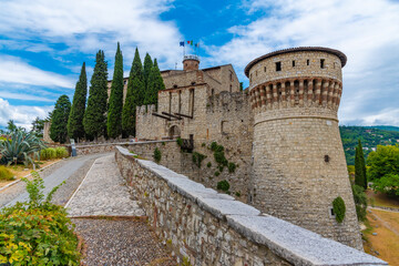 View of the Brescia castle in Italy