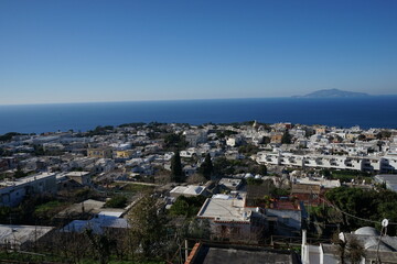 Fototapeta na wymiar Landscape of Capri Island with coastline, Blue Grotto, in Naples, Italy 
