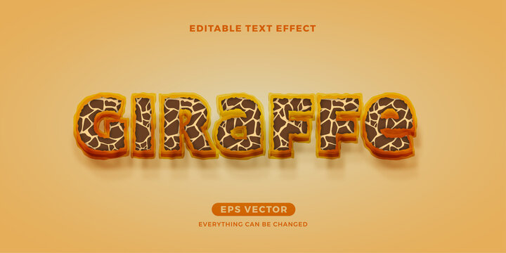 Giraffe Editable Text Vector