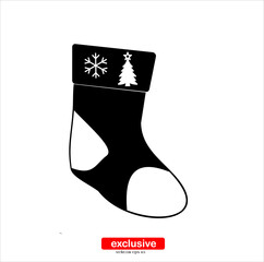 Christmas socks icon.Flat design style vector illustration for graphic and web design.