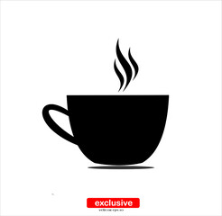 Coffee cup sign icon.Flat design style vector illustration for graphic and web design.