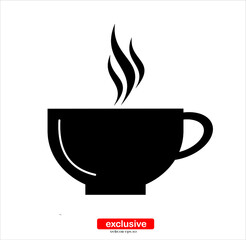 Coffee cup sign icon.Flat design style vector illustration for graphic and web design.