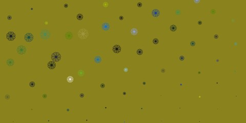 Light Blue, Yellow vector natural backdrop with flowers.