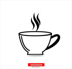 Coffee cup sign icon.Flat design style vector illustration for graphic and web design.