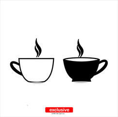 Coffee cup sign icon.Flat design style vector illustration for graphic and web design.
