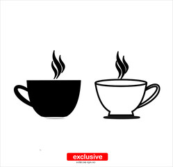 Coffee cup sign icon.Flat design style vector illustration for graphic and web design.