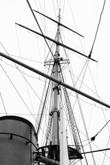 Boat Mast in Black and White