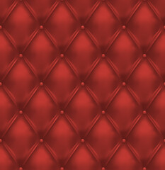 Fototapeta na wymiar Red buttoned leather upholstery background - eps10 vector