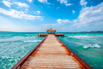 Fototapeta premium Ilica Beach view in Cesme Town of Turkey