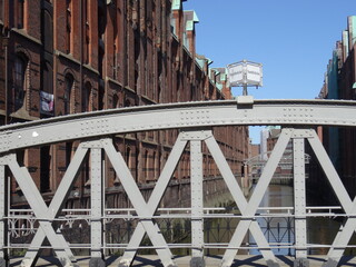 Brücken in der historischen Speicherstadt von Hamburg