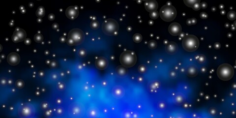 Dark BLUE vector template with neon stars. Colorful illustration with abstract gradient stars. Pattern for new year ad, booklets.