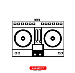 Disc jockey remote icon.Flat design style vector illustration for graphic and web design.