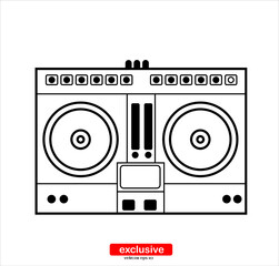 Disc jockey remote icon.Flat design style vector illustration for graphic and web design.