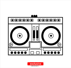 Disc jockey remote icon.Flat design style vector illustration for graphic and web design.