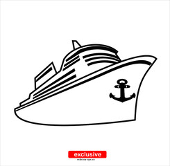 Fototapeta na wymiar ship icon.Flat design style vector illustration for graphic and web design.