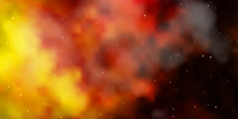 Dark Yellow vector template with neon stars. Shining colorful illustration with small and big stars. Design for your business promotion.