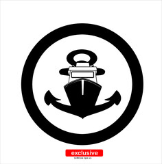 ship icon.Flat design style vector illustration for graphic and web design.