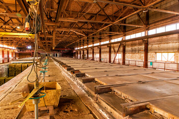 Brickworks. Production workshop inside. Manufacturing facility