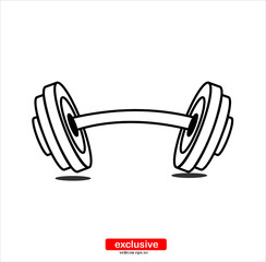 dumbbells barbell muscle lifting icon.Flat design style vector illustration for graphic and web design.