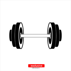 Obraz na płótnie Canvas dumbbells barbell muscle lifting icon.Flat design style vector illustration for graphic and web design.