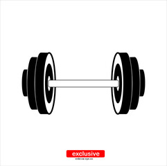 dumbbells barbell muscle lifting icon.Flat design style vector illustration for graphic and web design.