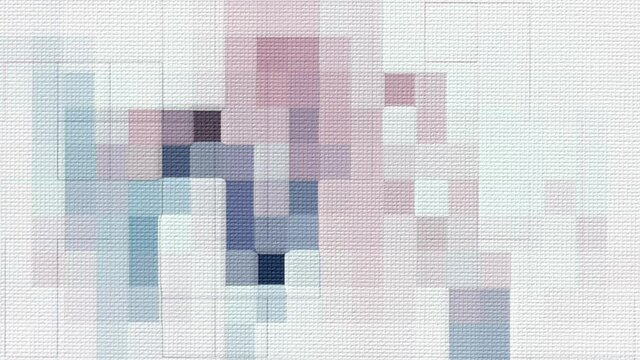 Patchwork quilt mosaic style background with textured fabric effect in pastel colors - Loopable, full HD motion background suitable for arts and crafts videos.
