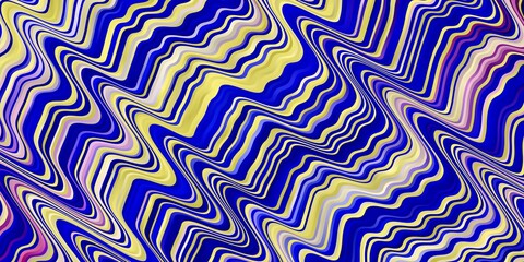 Light Pink, Blue vector background with lines. Illustration in halftone style with gradient curves. Template for your UI design.