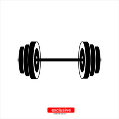 dumbbells barbell muscle lifting icon.Flat design style vector illustration for graphic and web design.