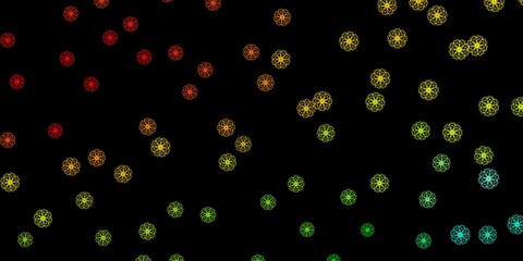 Dark Green, Red vector pattern with abstract shapes.