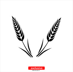 ear of wheat icon.Flat design style vector illustration for graphic and web design.