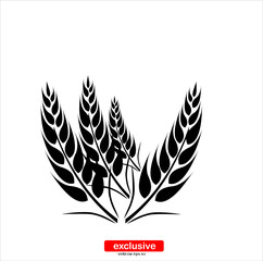 ear of wheat icon.Flat design style vector illustration for graphic and web design.