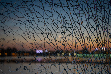 barbed wire fence at sunset