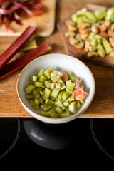 Zubereitung von Rhabarberkuchen