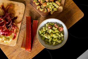 Zubereitung von Rhabarberkuchen