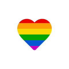 Lgbt flag rainbow heart shape vector. Pride symbol.
