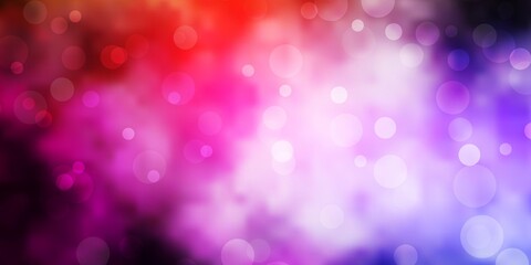 Dark Pink, Yellow vector texture with disks. Abstract decorative design in gradient style with bubbles. Design for posters, banners.