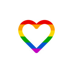 Lgbt flag rainbow heart shape vector. Pride symbol.