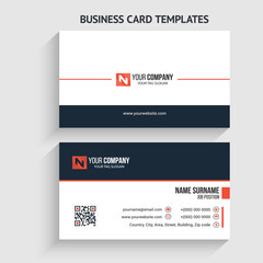 Modern and minimalist business card vector design template. Horizontal layout. editable business card vector. Perfect for your company. Vector illustration design. Print ready.