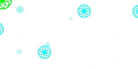 Light Blue, Green vector background with bubbles.